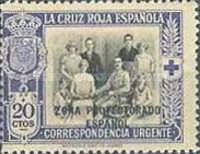 Red Cross - Not Issued Spanish Stamps Overprinted "ZONE PROTECTORADO ESPANOL" — 20C, blue/black, Express Stamp