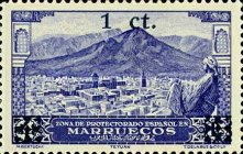 Local Motifs Issue of 1928 Surcharged — 1/4C/Pta, ultramarine