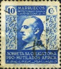 General Franco - Inscription "MARRUECOS" — 10C, blue
