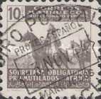 General Franco on Horse - Inscription "SOBRETASA OBLIGATORIA - PRO MUTILADOS AFRICA" — 10C, brown