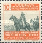 General Franco on Horse - Inscription "SOBRETASA OBLIGATORIA - PRO MUTILADOS AFRICA" — 10C, orange/greyish green