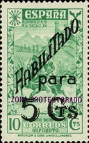 Beneficience Stamps overprinted "Historia del Correo" and Surcharged — 5/10C, green