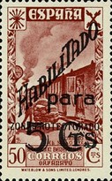 Beneficience Stamps overprinted "Historia del Correo" and Surcharged — 5/50C, reddish brown