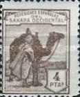 Inscription: "POSESIONES ESPAÑOLAS DEL SAHARA OCCIDENTAL" — 4Pta, dark brown