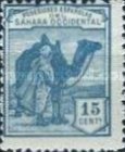 Inscription: "POSESIONES ESPAÑOLAS DEL SAHARA OCCIDENTAL" — 15C, light blue
