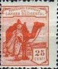 Inscription: "POSESIONES ESPAÑOLAS DEL SAHARA OCCIDENTAL" — 25C, red