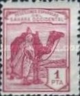 Inscription: "POSESIONES ESPAÑOLAS DEL SAHARA OCCIDENTAL" — 1Pta, purple red