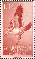 Stamp Day - Birds — 10+5 C, reddish brown, Alaemon alaudipes