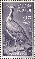 Birds — 25C, greyish violet, Chlamydotis undulata