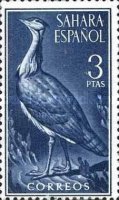 Birds — 3Pta, dark blue, Chlamydotis undulata