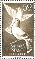 Birds — 50C, sepia, Columba livia