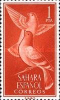 Birds — 1Pta, orange, Columba livia