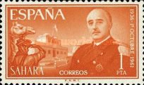 The 25th Anniversary of the Nomination of General Franco as Chief of State — 1Pta, multicoloured