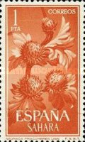 Flowers - Coated paper — 1Pta, orange red, Neurada procumbens