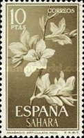 Flowers - Coated paper — 10Pta, brownish olive, Anabasis articulata