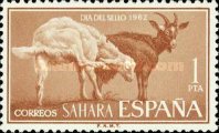Stamp Day - Farm Animals — 1Pta, orange brown