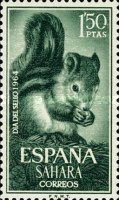 Stamp Day - Squirrels - Coated Paper — 1.50Pta, dark green, Scirus vulgaris