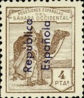 Issue of 1924 Overprinted "Republica - Espanola" - Bottom up — 4Pta, dark brown