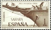 Child Welfare - Ships — 1Pta, purple brown