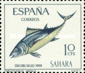 Stamp Day - Fish — 10C, indigo/greenish yellow, Thunnus obesus