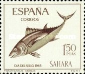 Stamp Day - Fish — 1.50Pta, sienna/brownish olive, Thunnus obesus
