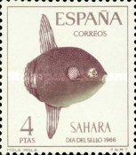 Stamp Day - Fish — 4Pta, light violet/brownish olive, Mola mola