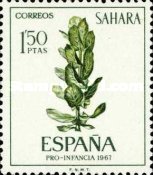 Child Welfare - Flora — 1.50Pta, dark green/yellow, Ficus sp.