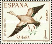 Stamp Day - Birds — 1Pta, orange brown/green, Tadorna ferruginea