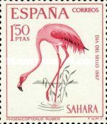 Stamp Day - Birds — 1.50Pta, purple/greyish black, Phoenicopterus ruber