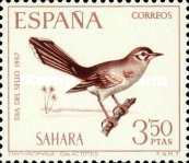 Stamp Day - Birds — 3.50Pta, carmine brown/violet brown, Erythropygia galactotes