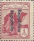 Issue of 1924 Overprinted "Republica - Espanola" - From Top to Bottom — 1Pta, purple red