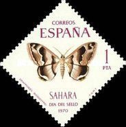 Stamp Day - Butterflies — 1Pta, multicoloured, Grammodes boisdeffrei