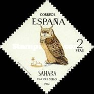 Stamp Day - Birds — 2Pta, multicoloured, Bubo bubo desertorum