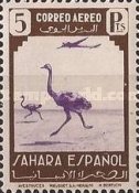 Airmail - Ostrich, Caravan — 5Pta, brown/violet, Struthio camelus