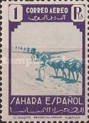 Airmail - Ostrich, Caravan — 1Pta, violet/blue