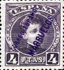 Spanish Postage Stamps Overprinted "CORREO ESPANOL MARRUECOS" — 4Pta, violet