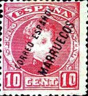 Spanish Postage Stamps Overprinted "CORREO ESPANOL MARRUECOS" — 10C, red