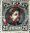 Spanish Postage Stamps Overprinted "CORREO ESPANOL MARRUECOS" — 20C, bronce