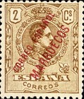 Spanish Postage Stamps Overprinted "CORREO ESPANOL - MARRUECOS" — 2C, brown