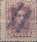 King Alfonso XII - Spanish Postage Stamps "CORREO ESPANOL - MARRUECOS" - See Also No. 49-62 — 5C, purple, Blue overprint