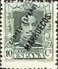 Overprinted "CORREO ESPANOL MARRUECOS" - Blue Control Number on Back — 10C, dark green
