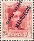 Overprinted "CORREO ESPANOL MARRUECOS" - Blue Control Number on Back — 25C, rose