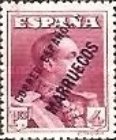 Overprinted "CORREO ESPANOL MARRUECOS" - Blue Control Number on Back — 4Pta, purple red