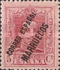 King Alfonso XII - Spanish Postage Stamps "CORREO ESPANOL - MARRUECOS" - See Also No. 49-62 — 5C, rose, Black overprint
