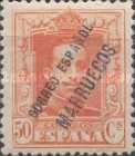 King Alfonso XII - Spanish Postage Stamps "CORREO ESPANOL - MARRUECOS" - See Also No. 49-62 — 50C, reddish orange