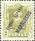 Overprinted "CORREO ESPANOL MARRUECOS" - Blue Control Number on Back — 2C, olive green