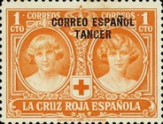 Red Cross - Not Issued Stamps Overprinted "CORREO ESPANOL - TANGER" — 1C, orange