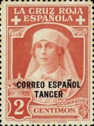Red Cross - Not Issued Stamps Overprinted "CORREO ESPANOL - TANGER" — 2C, rose