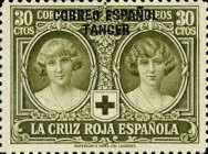 Red Cross - Not Issued Stamps Overprinted "CORREO ESPANOL - TANGER" — 30C, olive