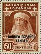 Red Cross - Not Issued Stamps Overprinted "CORREO ESPANOL - TANGER" — 50C, reddish brown